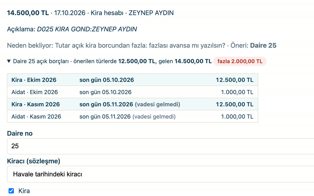 Bankaya gelen havale daireyi bulur